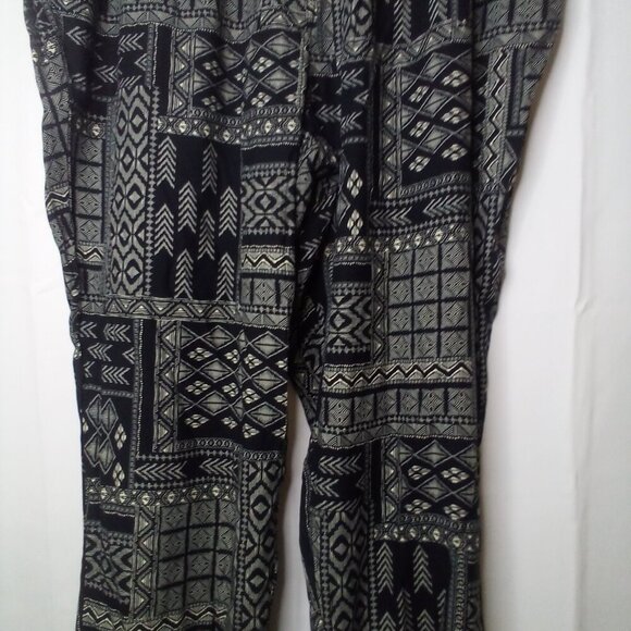 Jessica Simpson Pants Women XL Elastic Waist Pull On Pockets Pattern Black White - Picture 8 of 16